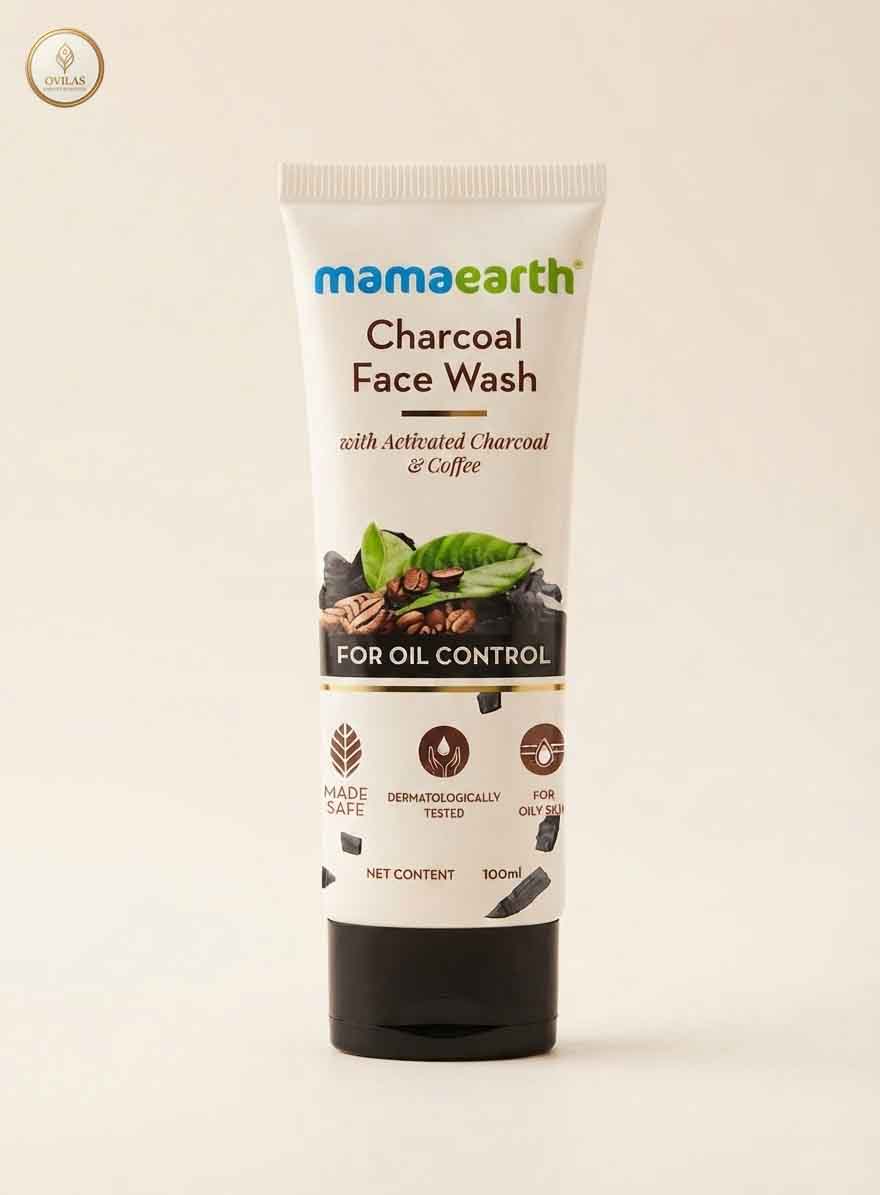 charcoal face wash 3 Mamaearth Charcoal Face Wash with Activated Charcoal & Coffee – 100ml - Image 1