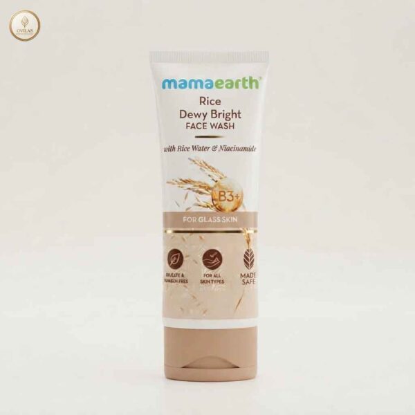Mamaearth Rice Dewy Bright Face Wash with Rice Water & Vitamin C for Glass Skin – 100ml