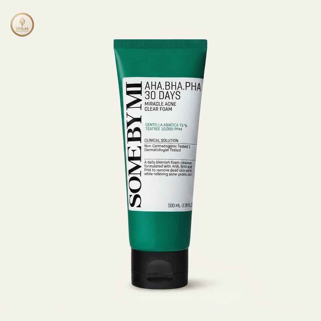 some by mi cleanser 4 SOME BY MI AHA, BHA, PHA 30 Days Miracle Acne Clear Foam Cleanser (100ml) - Image 1