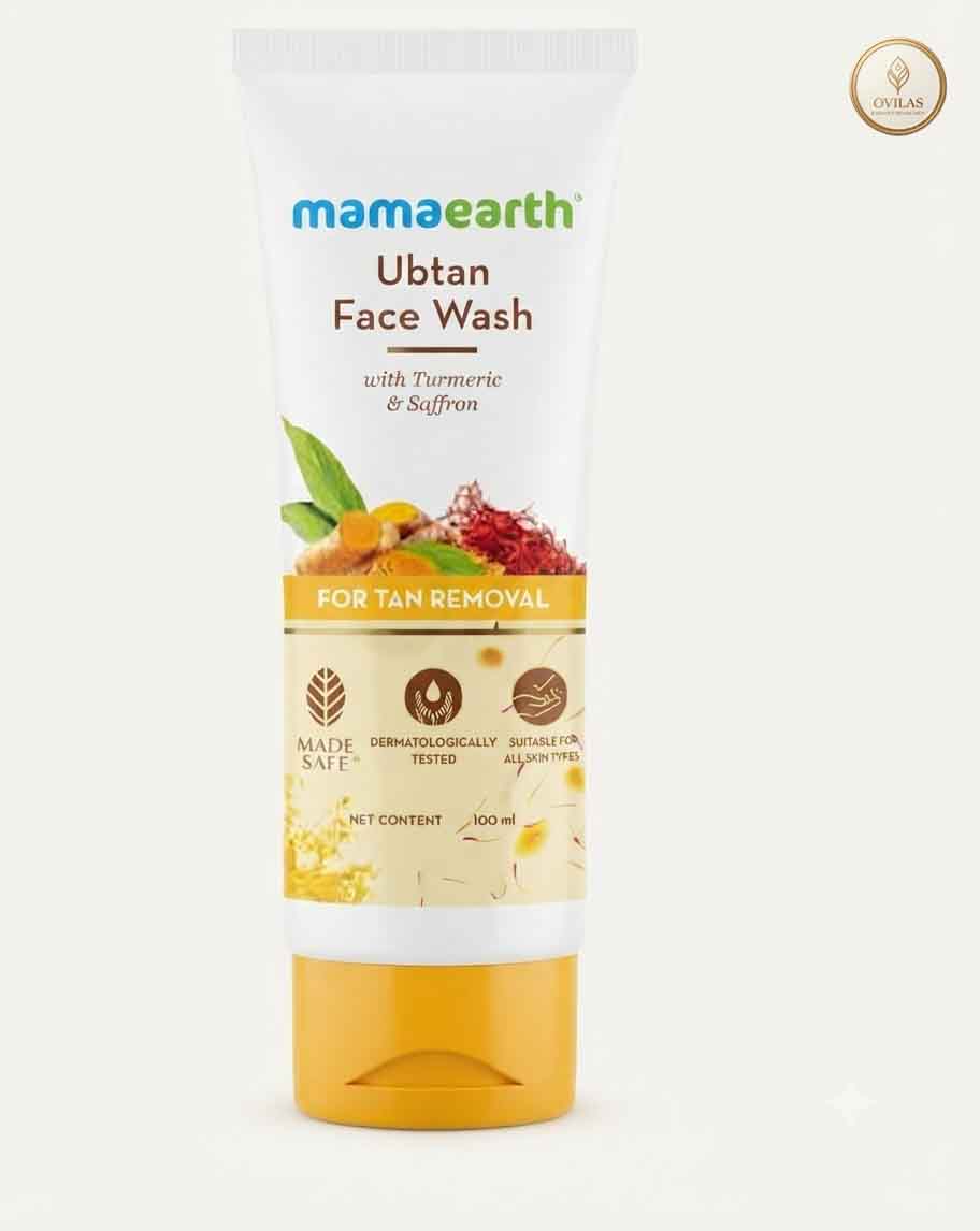 ubtan face wash Mamaearth Ubtan Natural Glow Face Wash with Turmeric & Saffron for Tan Removal – 100ml - Image 1