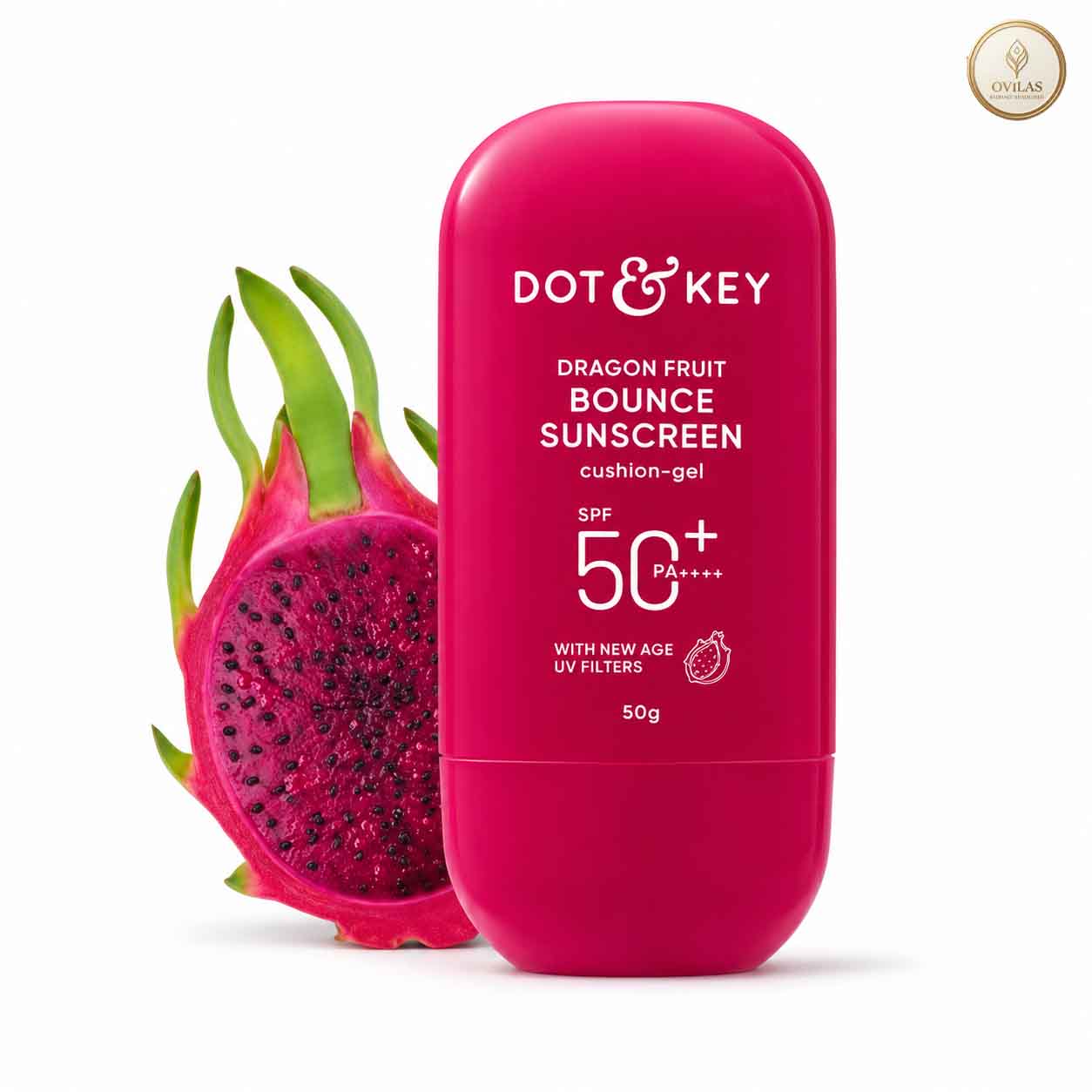 dragon sunscreen 4 Dot & Key Dragon Fruit Bounce Sunscreen SPF 50+ PA++++ 50g | Oily & Combination Skin - Image 1