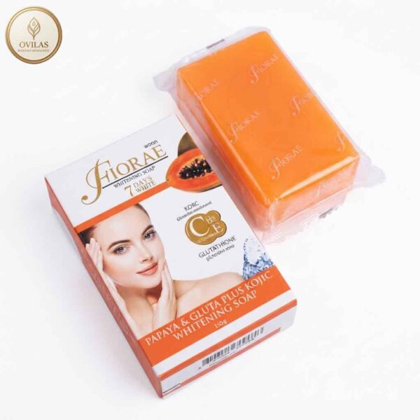 Fiorae Papaya & Gluta Plus Kojic Whitening Soap - 150g